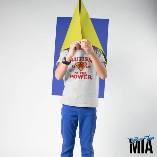 Autism Is My Super Power Kids Shirt - Custom Tees MIA