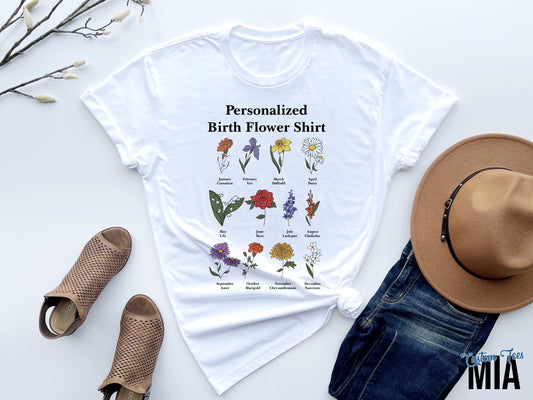 Personalized Birth Flower Shirt