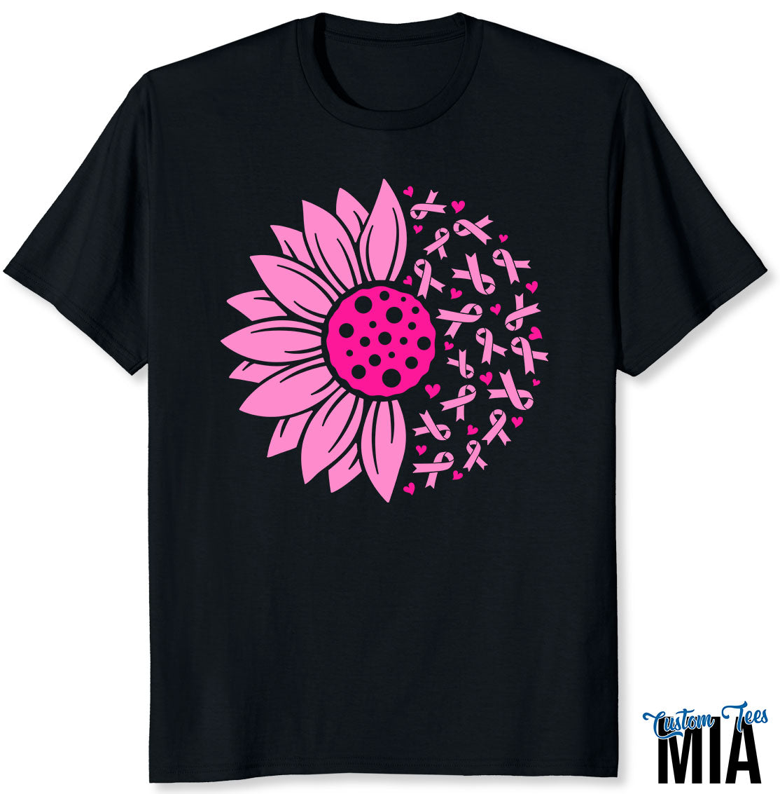 Ribbon Sunflower Breast Cancer Awareness T-Shirt