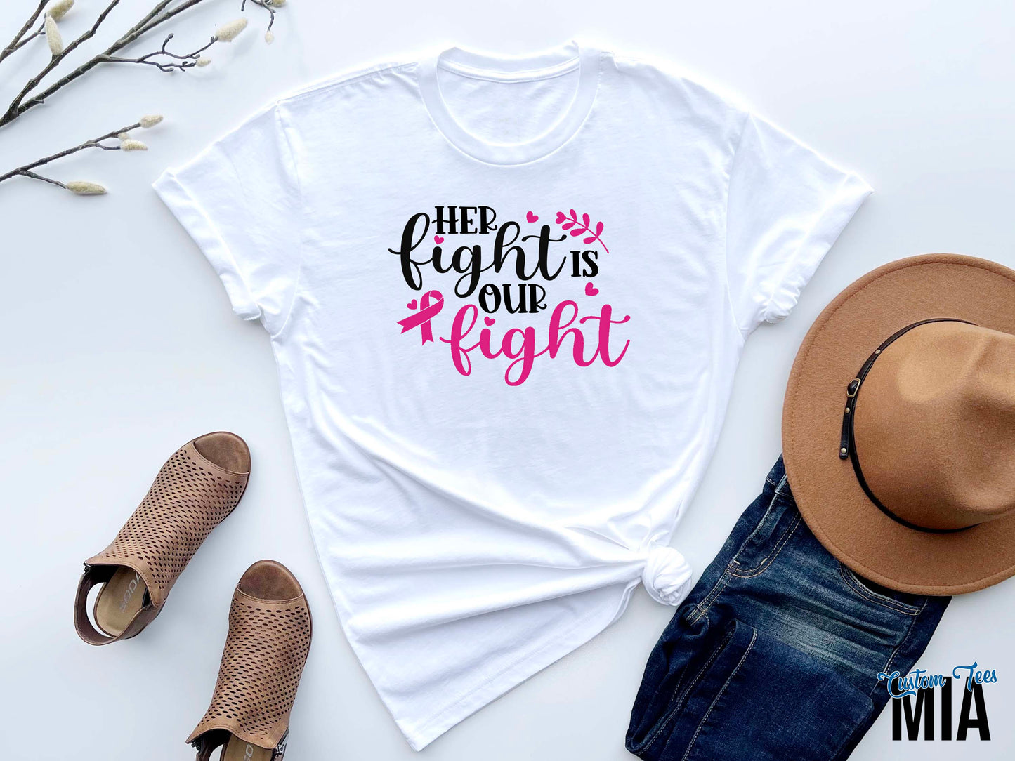 Mom and Daughter Breast Cancer Fighter Support Shirt