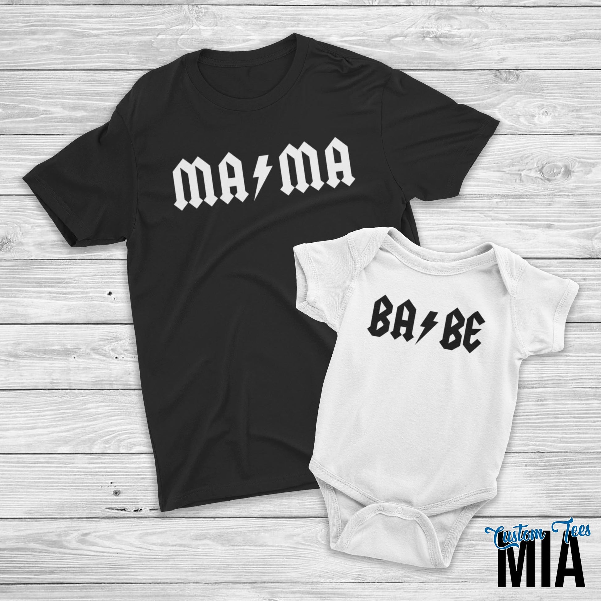 🤘Rockin Mama and Babe Matching Shirts - Custom Tees MIA