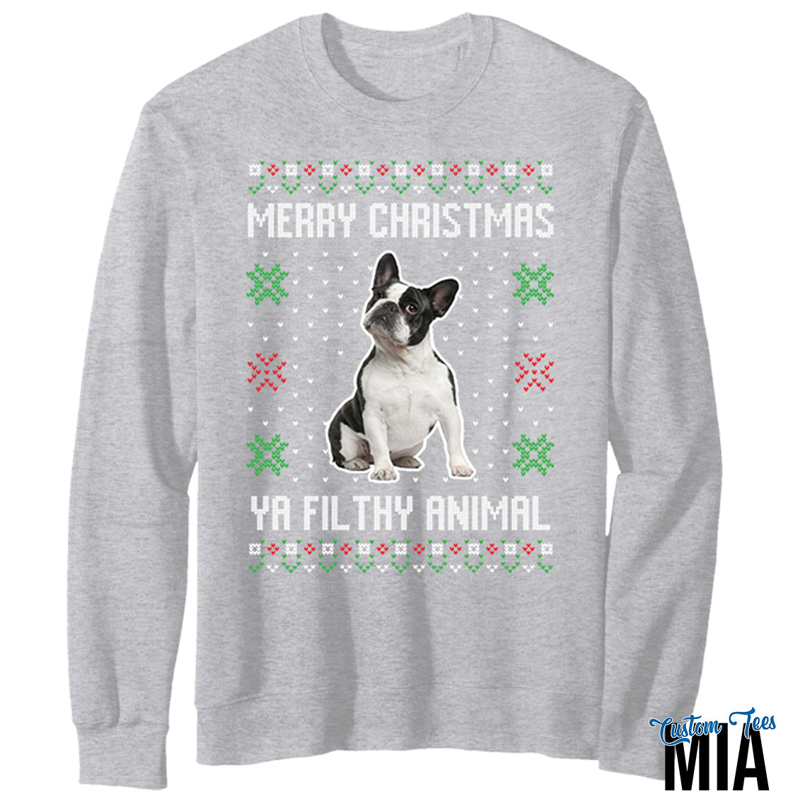 Custom Photo Ugly Christmas Ya Filthy Animal Dog or Cat Sweater