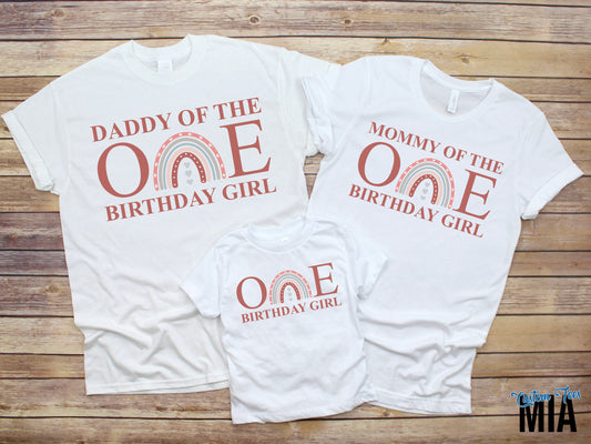 Boho Rainbow First Birthday Family Shirts