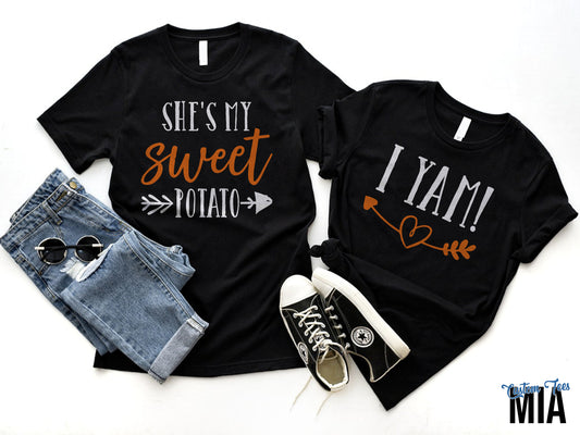 She's My Sweet Potato, I Yam Thanksgiving Couples Shirt