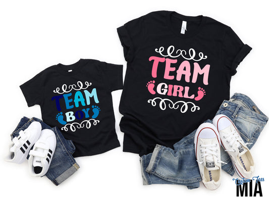 Team Girl, Team Boy Gender Reveal Shirt