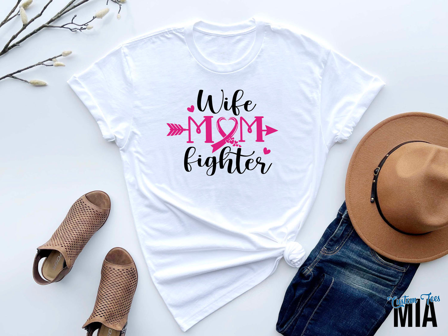 Mom and Daughter Breast Cancer Fighter Support Shirt