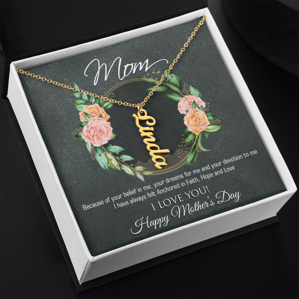 Personalized Vertical Name Mother's Day Necklace