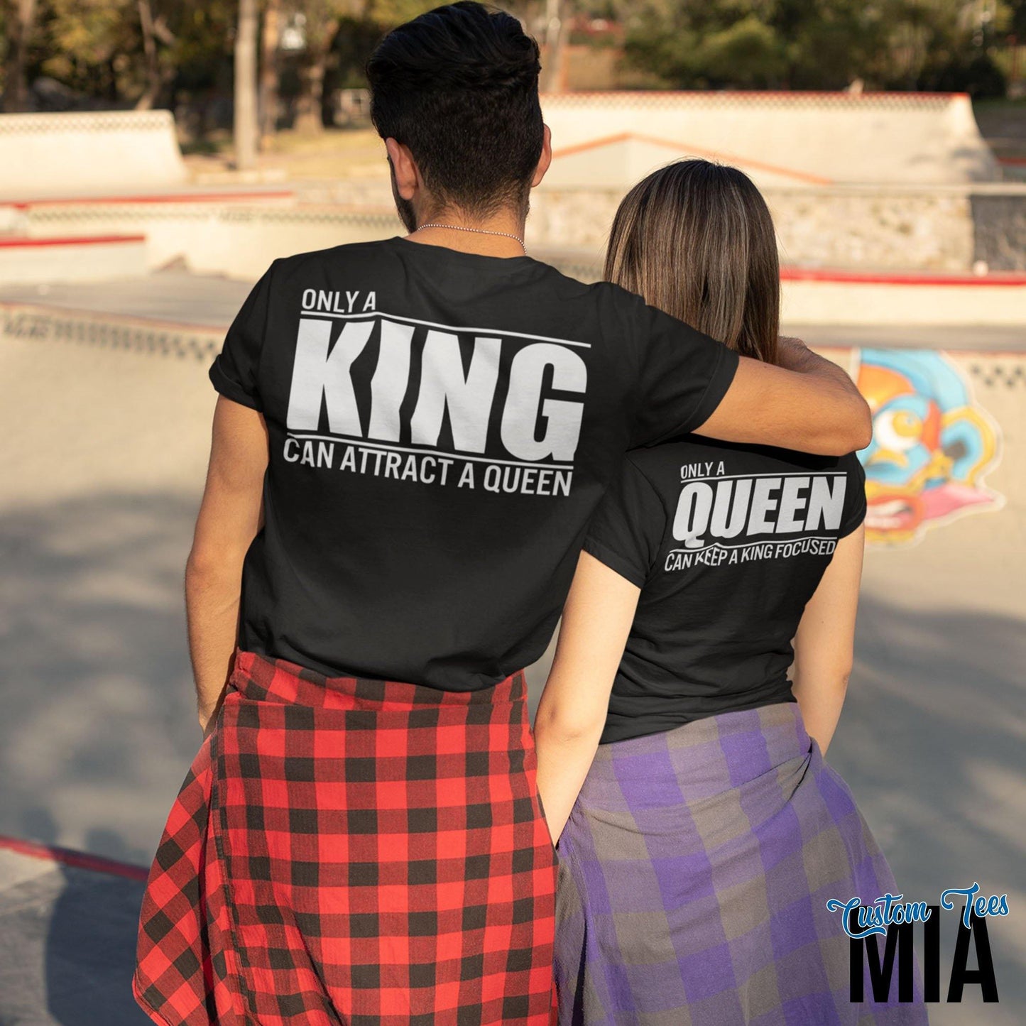 Only a King Can Attract a Queen, Only a Queen Can Keep a King Focused Couples Shirts - Custom Tees MIA