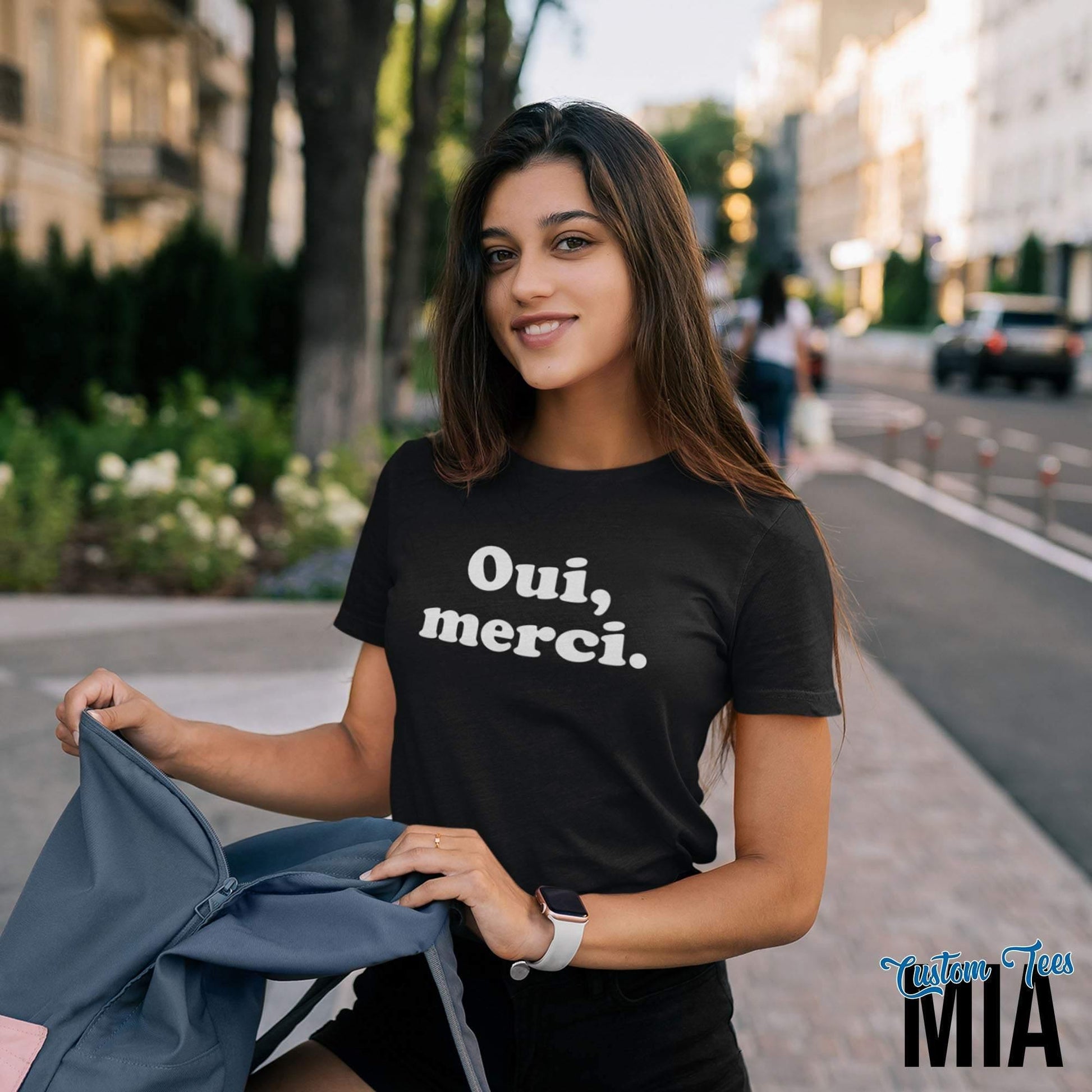 Oui Merci T-Shirt - French Quote Shirt - French Shirt - French Sayings - Quote Shirt - French Phrase - Yes Thank You Shirt - Custom Tees MIA