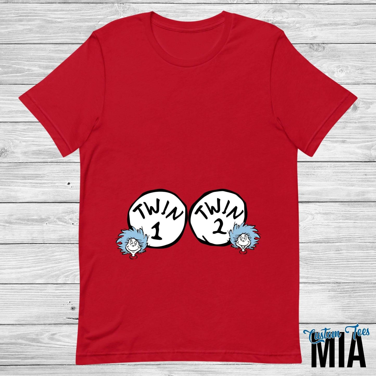 Twin 1 Twin 2 Pregnancy Shirt - Custom Tees MIA