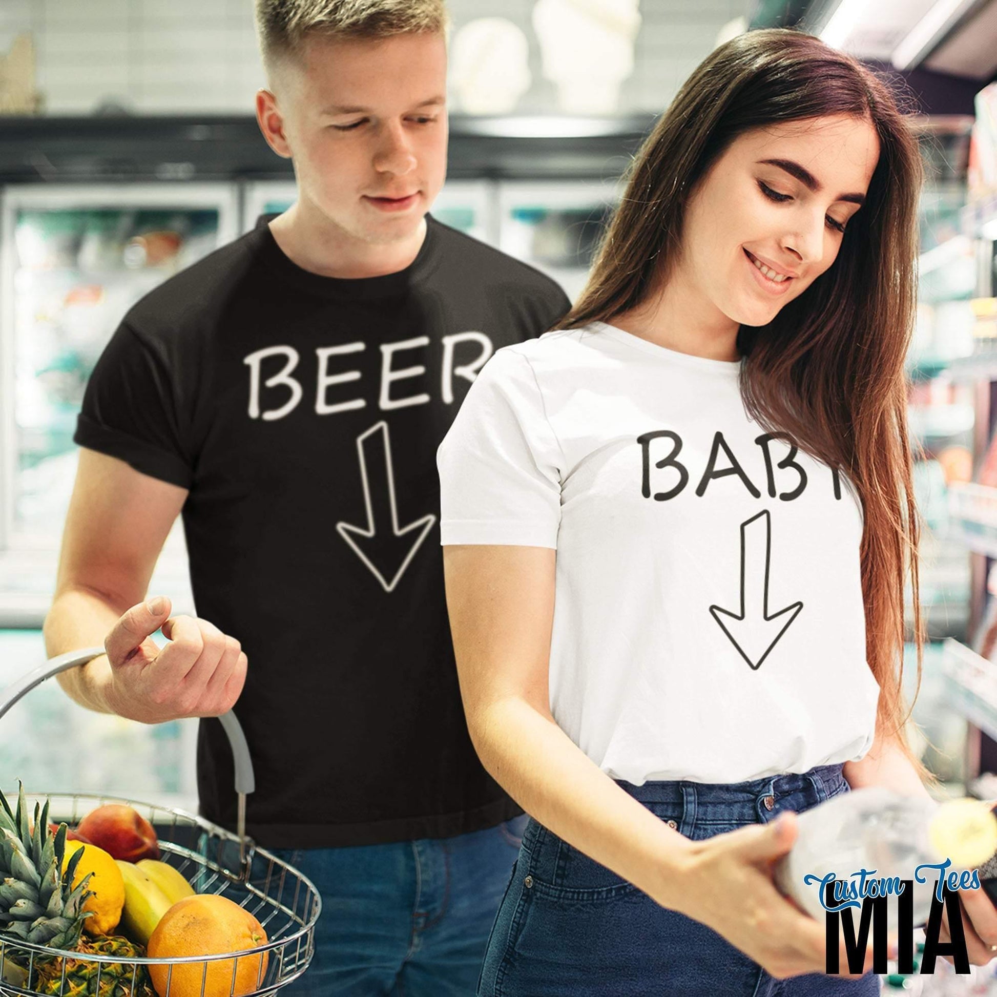 Beer and Baby Funny Pregnancy Announcement Shirts - Custom Tees MIA