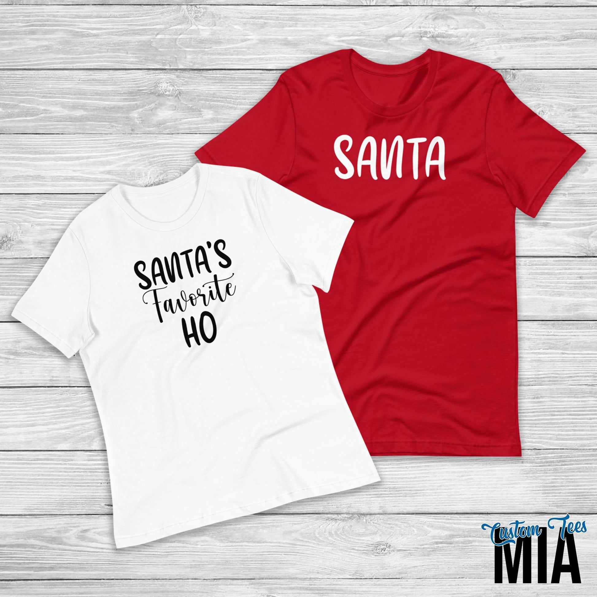 Santa's Favorite Ho Shirt Funny Christmas Matching Couples Shirt - Custom Tees MIA