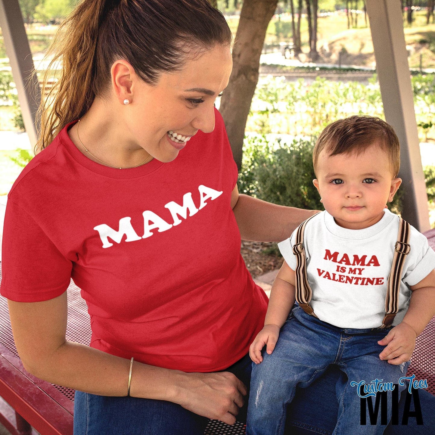 Mama Is My Valentine Matching Mommy and Me Shirt - Custom Tees MIA
