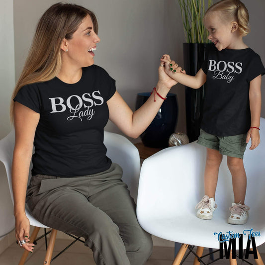 Boss Lady Boss Baby Matching Mommy and Me Shirt - Custom Tees MIA